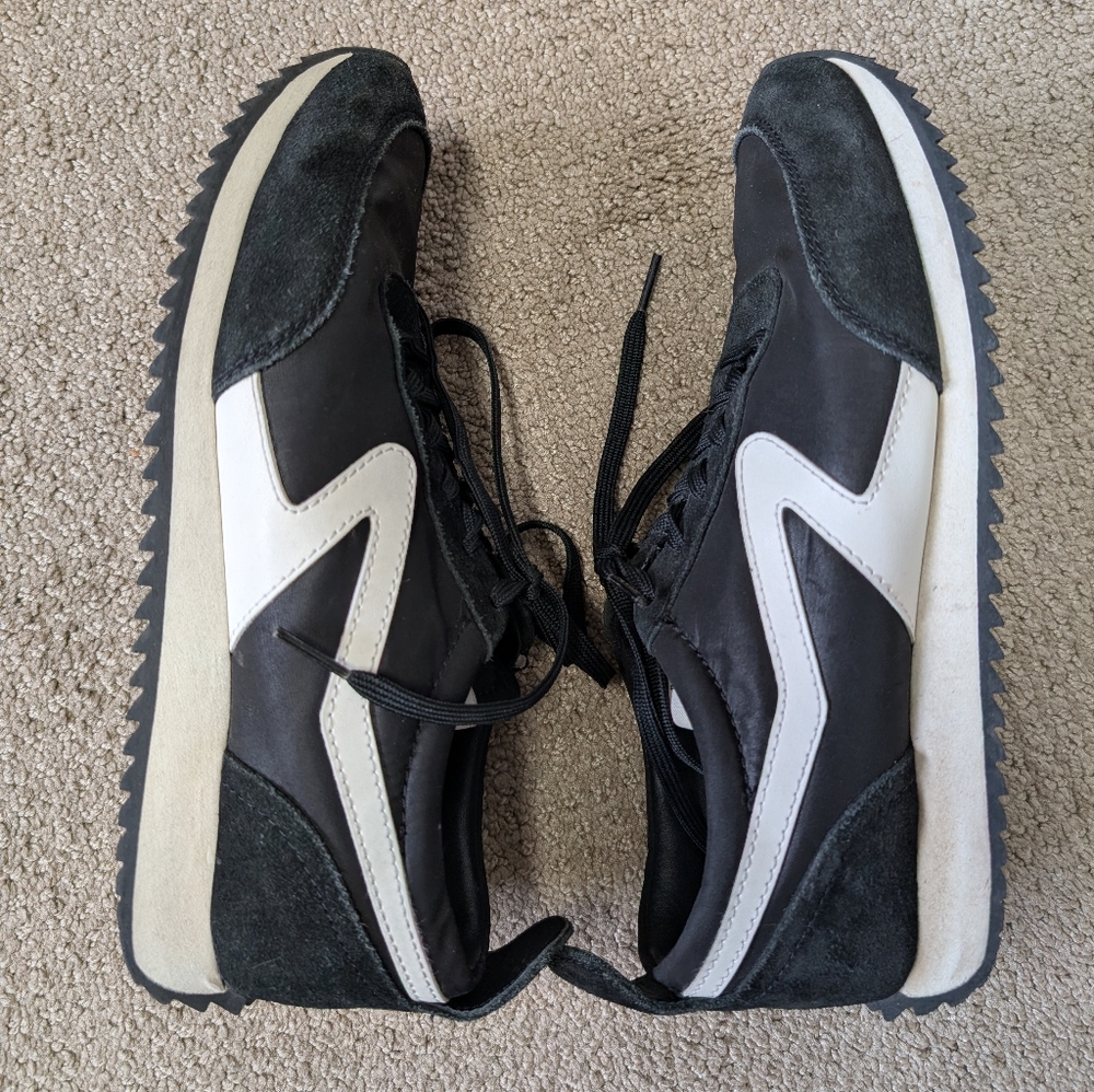 Rag & Bone Retro Runner Low Top Lace Sneakers Black White Womens EU 38.5 US 8.5 - Picture 3 of 8